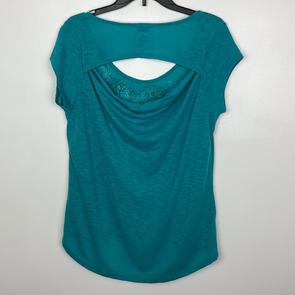 Appropriate Behavior Blouse Color Turquoise Size Large - Picture 6 of 7